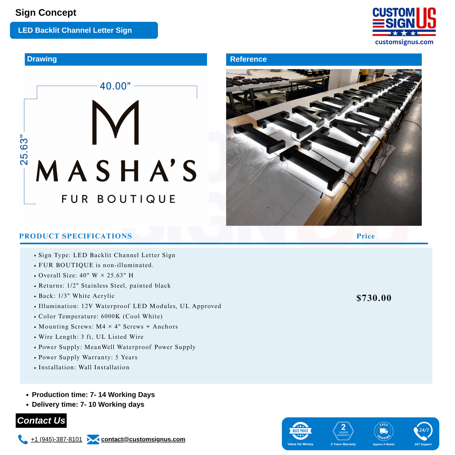 Masha's Fur boutique Custom Sign