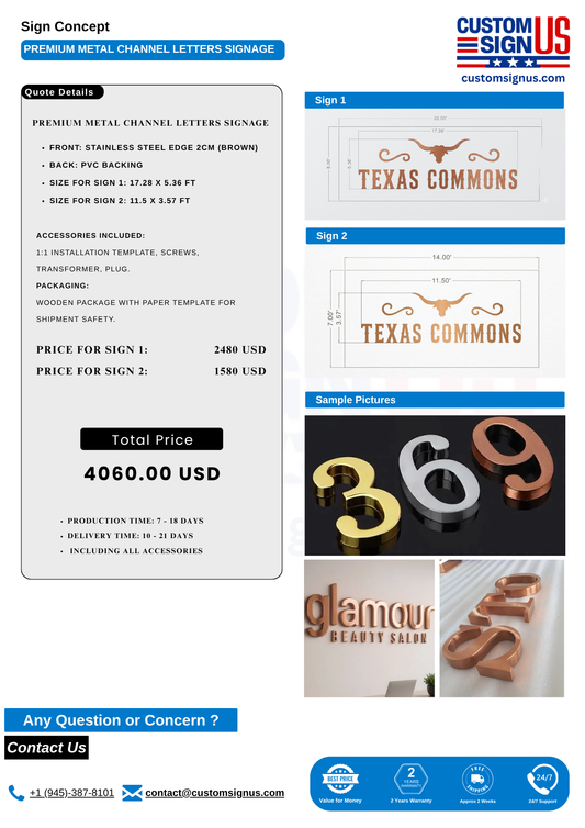 Texas Commons Signage