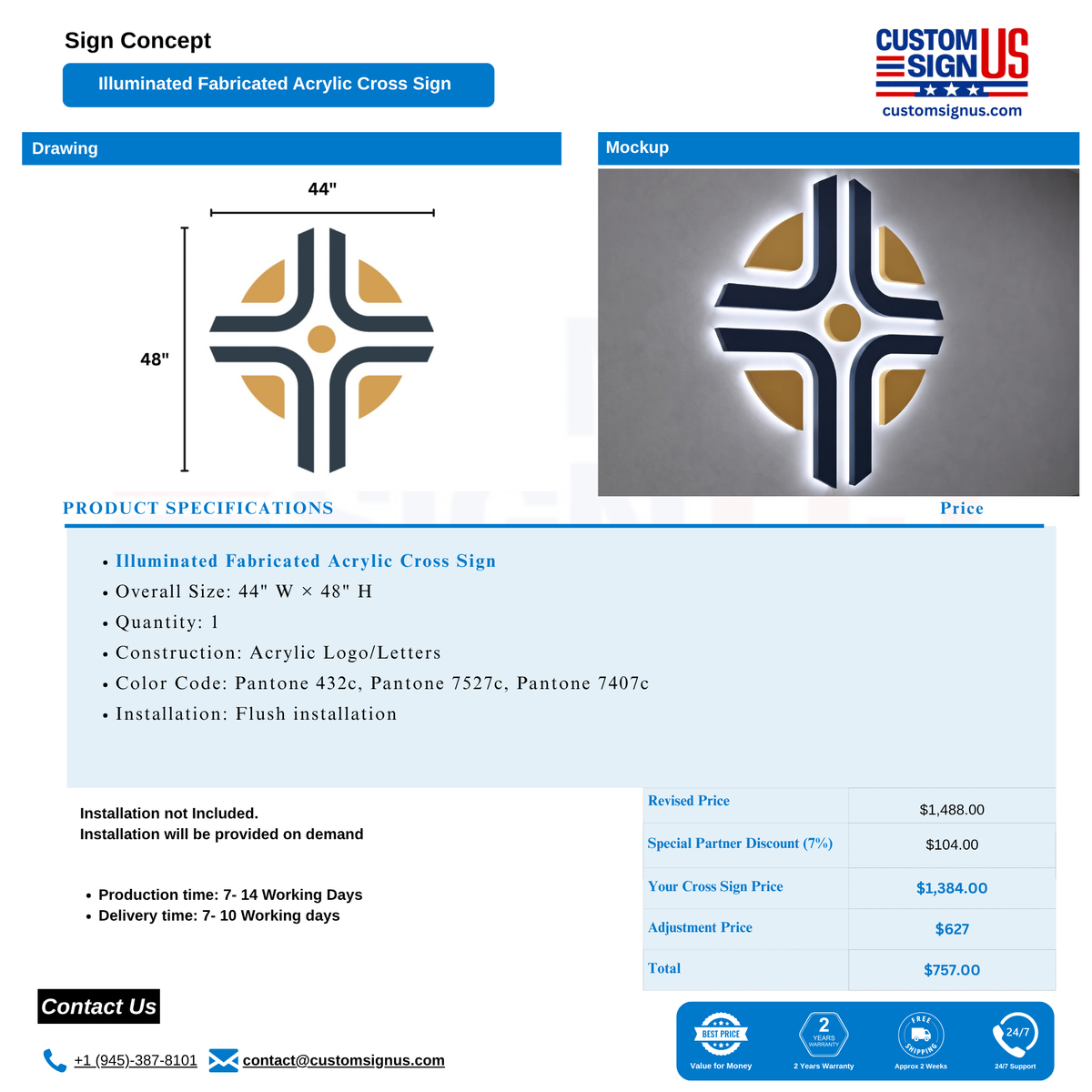 Adjustment For Cross Sign