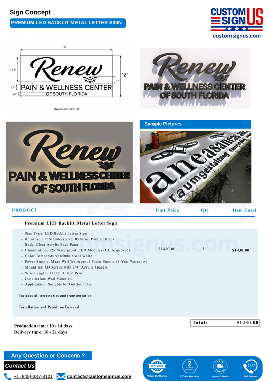 Custom sign For Davie Shatil