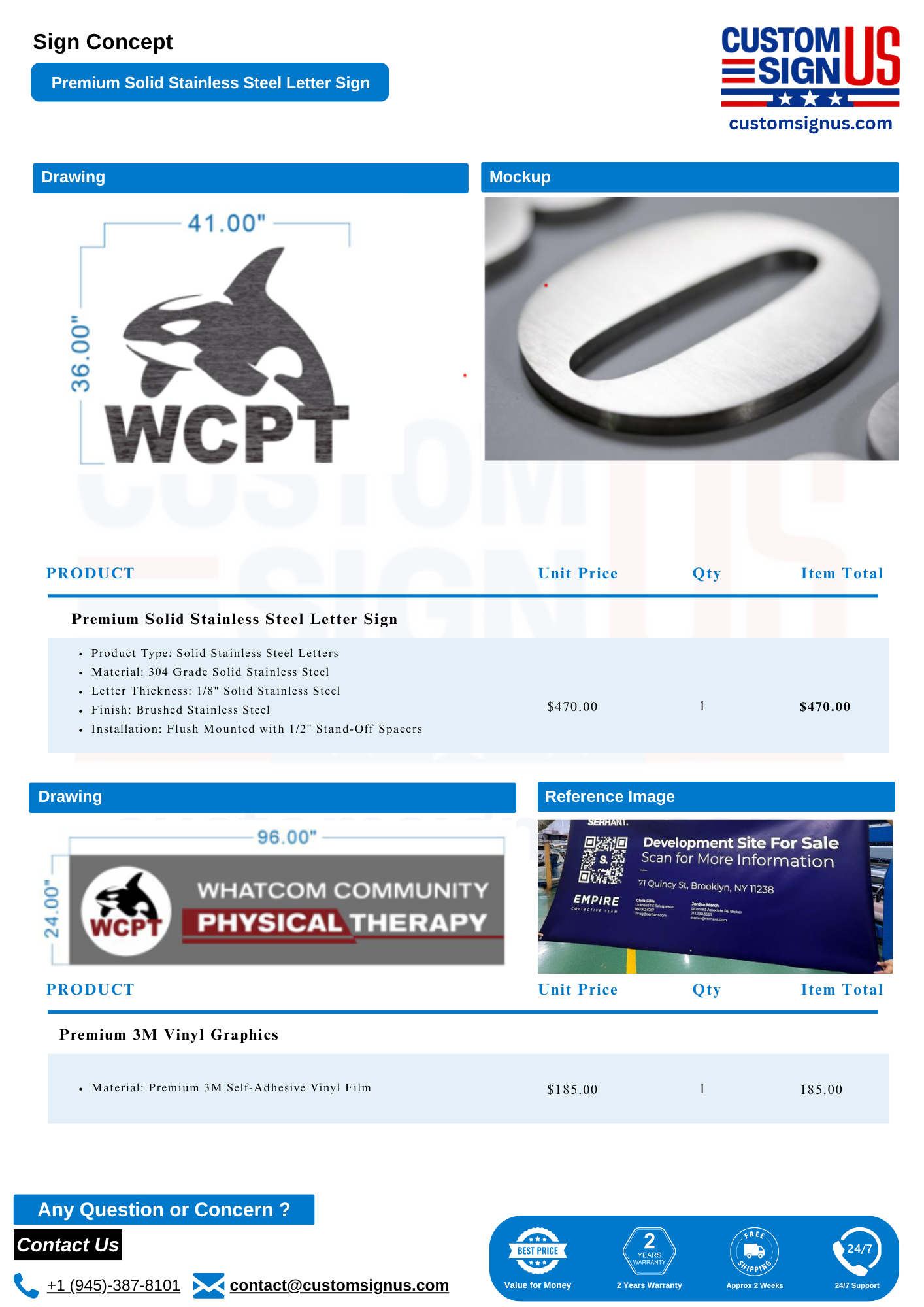 Custom Signs for Whatcom Community Physical Therapy
