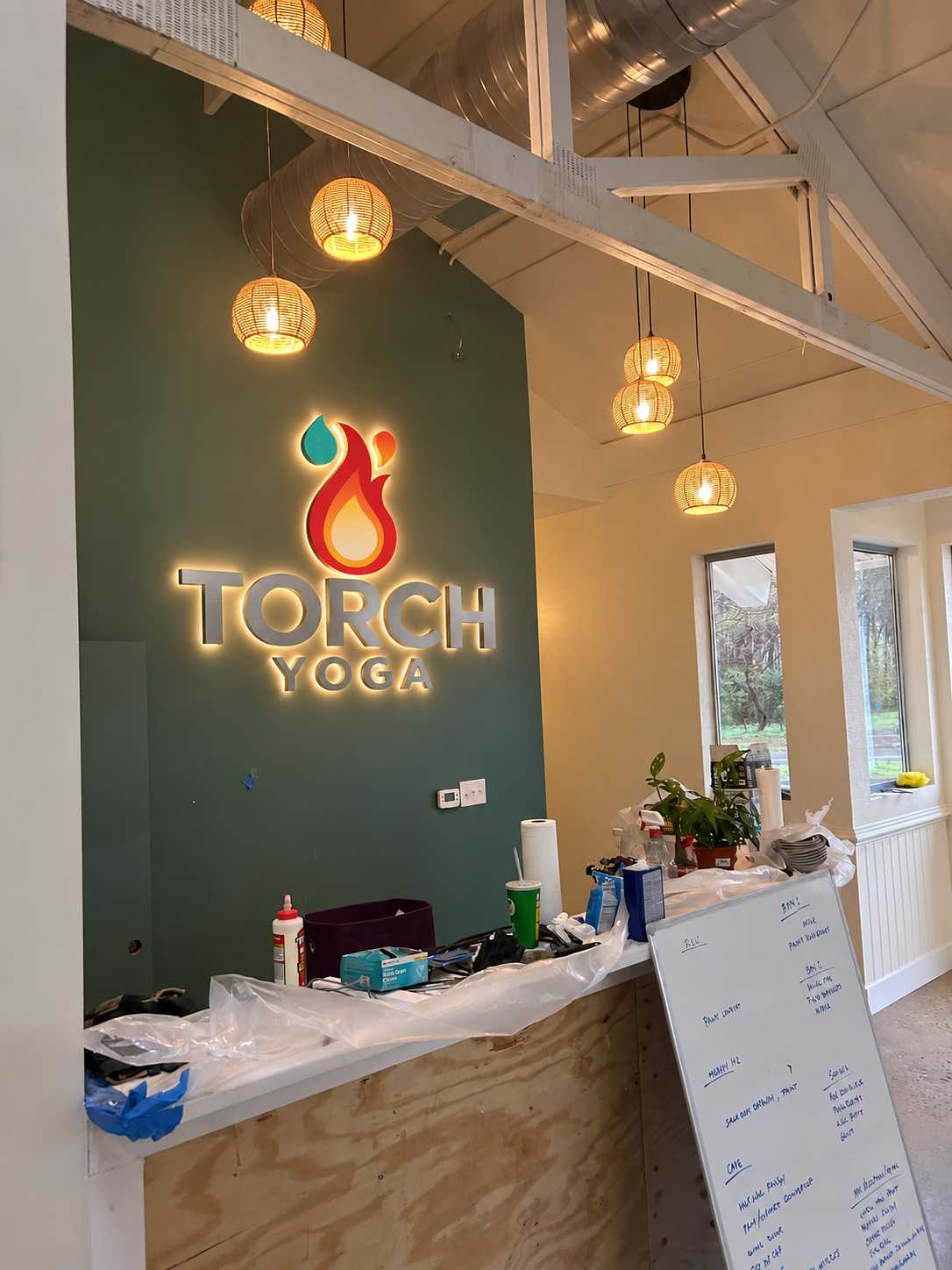 Custom Back-lit Torch Yoga 2 Signs - 50% Deposit