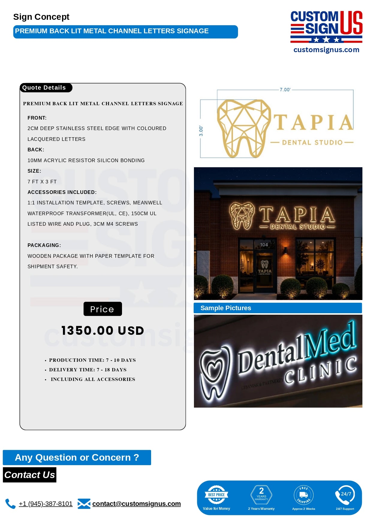 Custom Sign for Tapia Dental Studio
