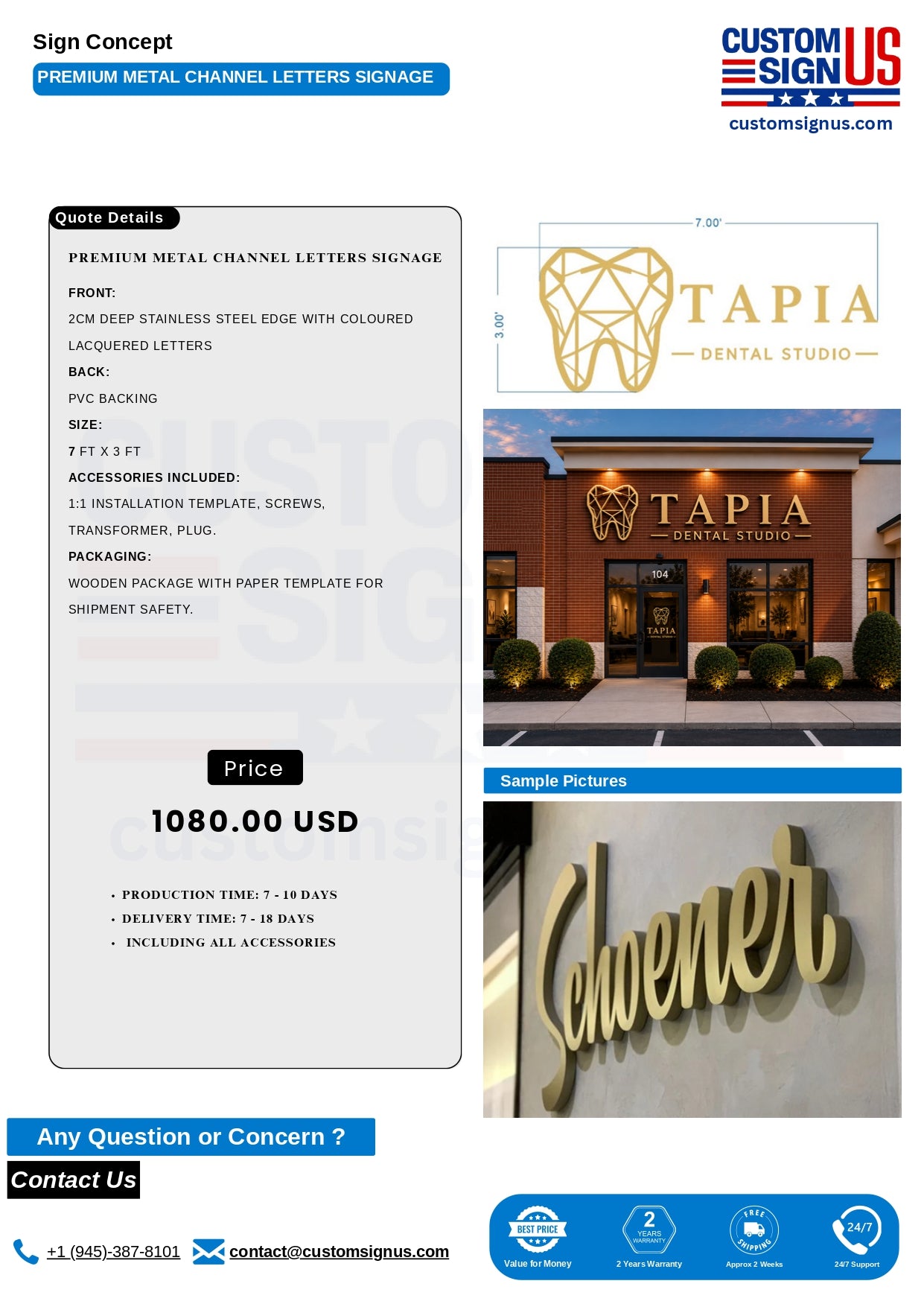 Custom Sign for Tapia Dental Studio