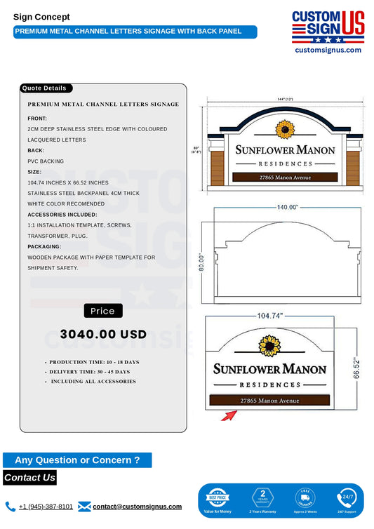 Custom Sign for Nancy (One Monument Sign + Four Building Block Signs)