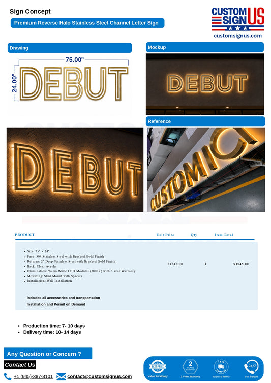 Debut Custom Sign