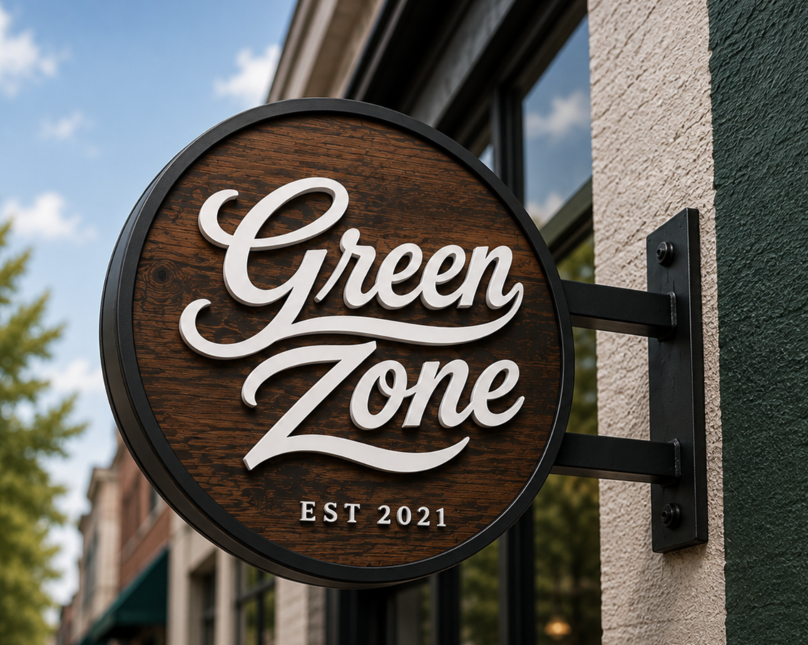 Premium Custom Blade Sign Green Zone