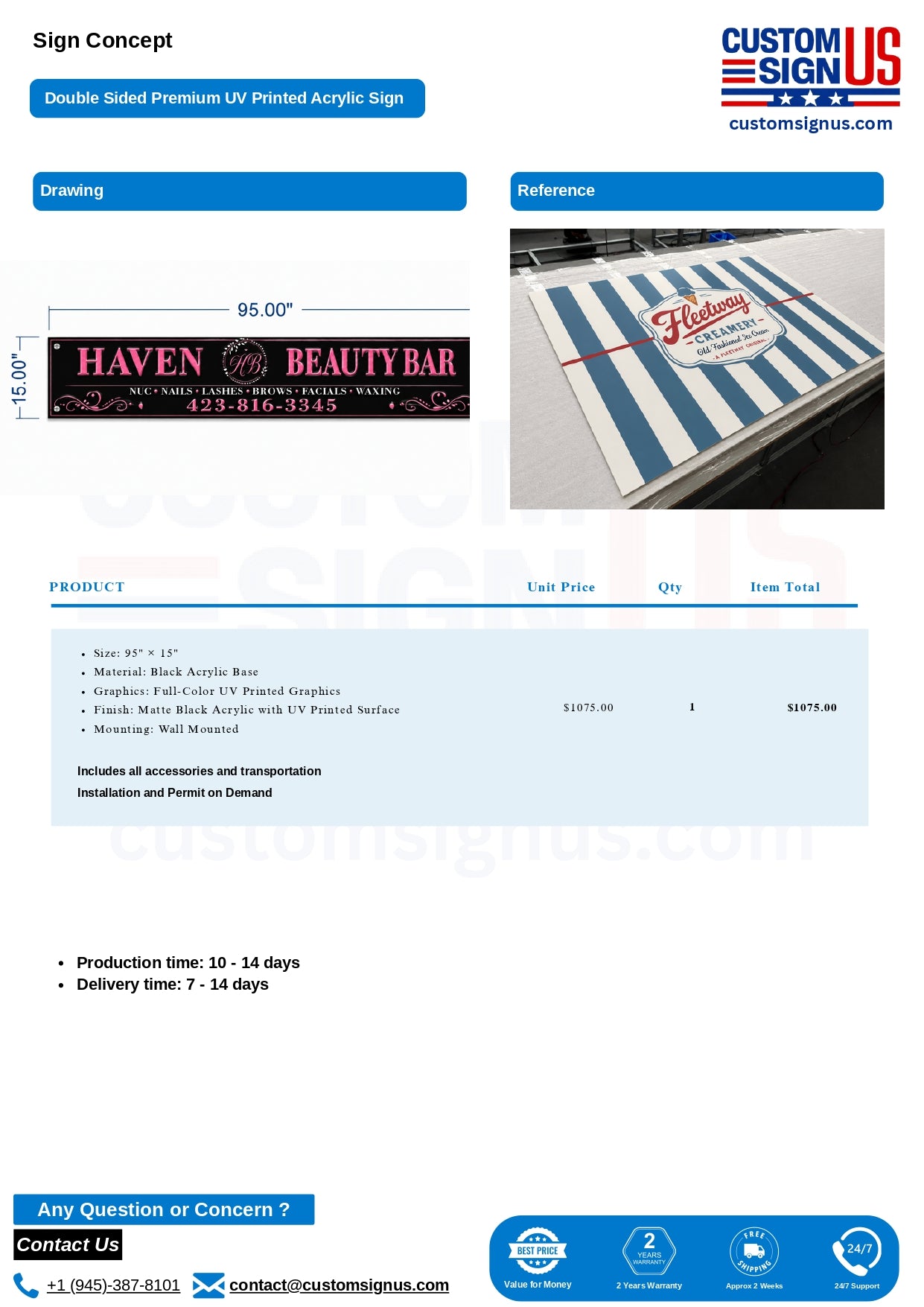 Haven Beauty Custom Sign