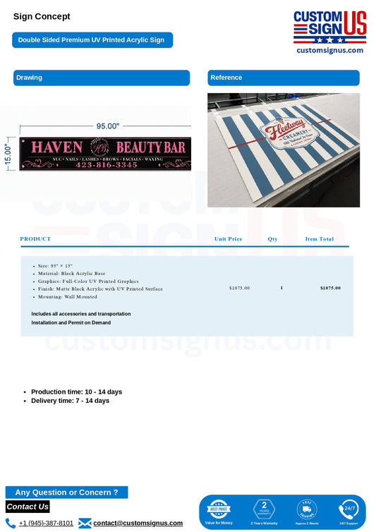 Haven Beauty Custom Sign