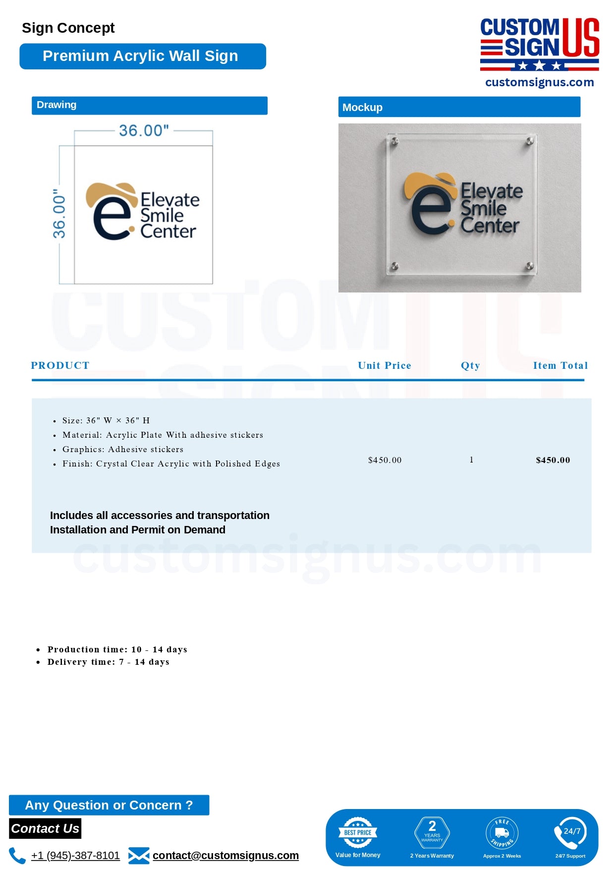 Elevate Smile Center Custom Sign