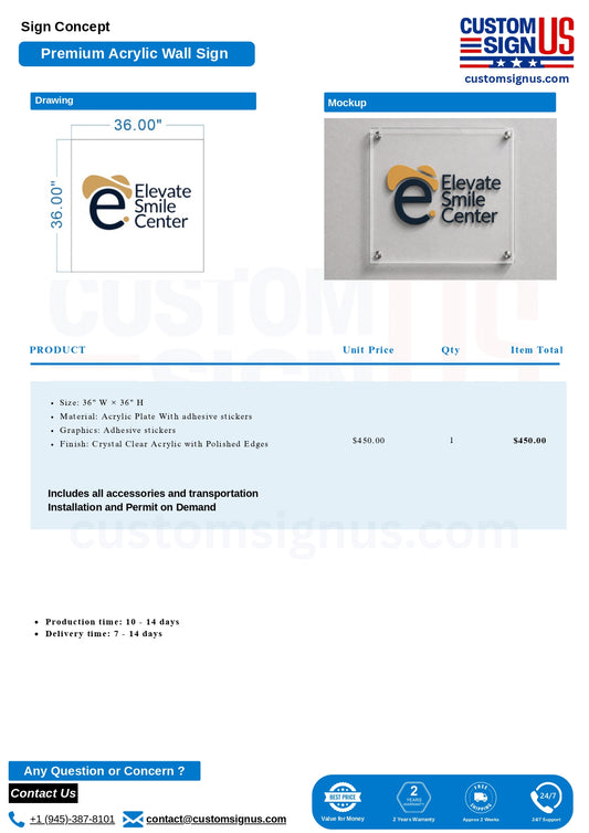 Elevate Smile Center Custom Sign