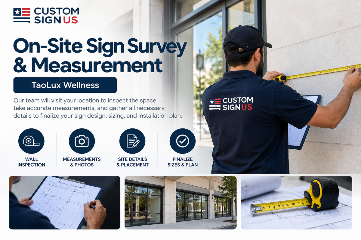 On-Site Sign Survey & Measurement – TaoLux Wellness