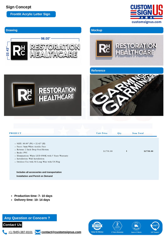 Restoration Healthcare Custom Sign