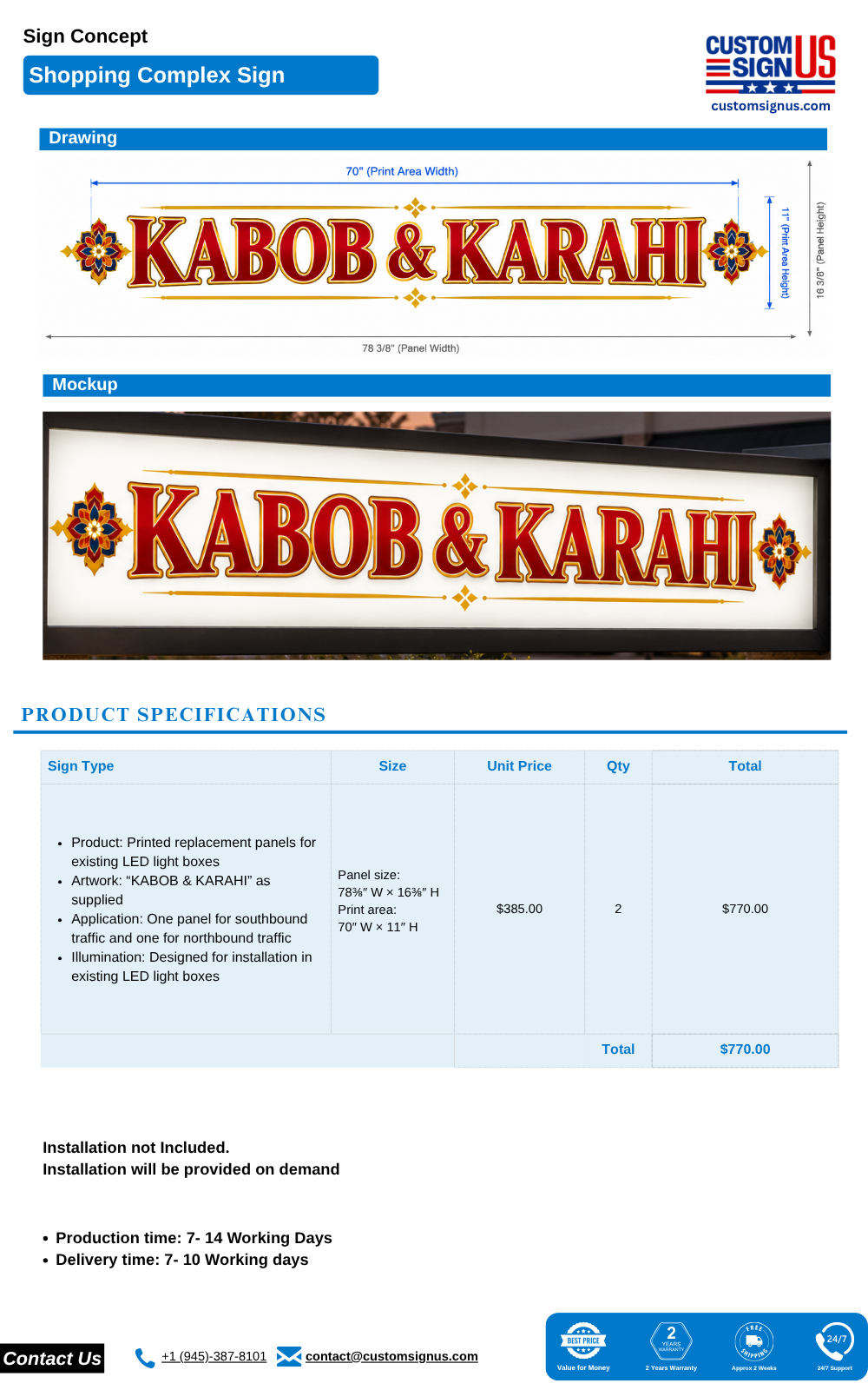Custom Printed Replacement Panels for Existing LED Light Boxes – Kabob & Karahi