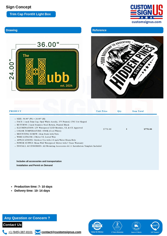 The Hubb Custom Sign