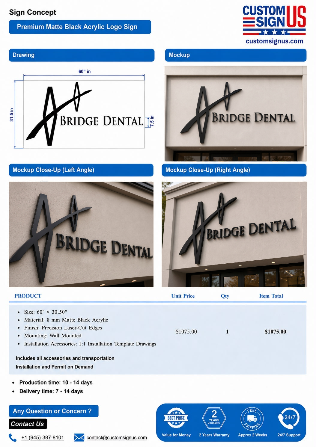 Bridge Dental Custom Sign